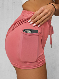 Dámské sportovní šortky tmavě-korálové OZONEE JS/XY24015S