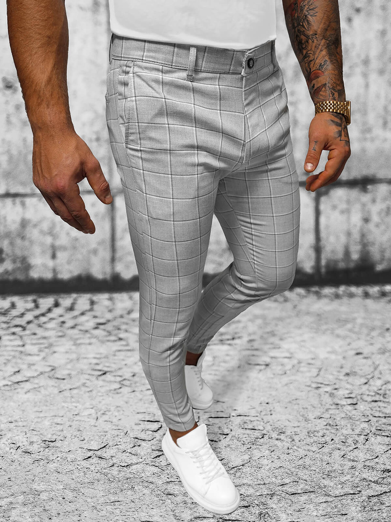 Pánské Chino Kalhoty Šedé OZONEE O/3000