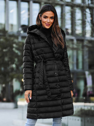 Dámský Kabát Černý OZONEE JS/5M3159/392Z