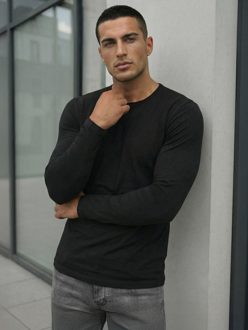 Pánské Tričko S Dlouhým Rukávem Černý OZONEE JS/DB71/1
