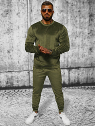 Pánská Velurová Tepláková Souprava Khaki OZONEE JS/8C1167/29
