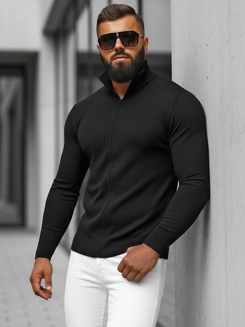 Pánský Svetr Černý OZONEE NB/MM6004/4Z