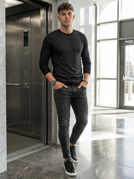 Pánské Džíny Černé OZONEE O/JK2918Z