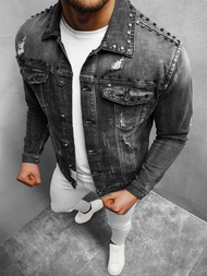 Pánská Džínová Bunda Černá OZONEE NB/MJ504N