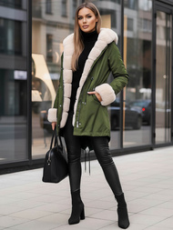 Dámská Zimní Bunda Zelená OZONEE JS/M763/136Z