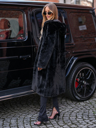 Dámská zimní kožešinová bunda černá OZONEE JS/11Z8250