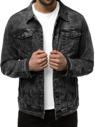 Pánská Džínová Bunda Černá OZONEE V/19320
