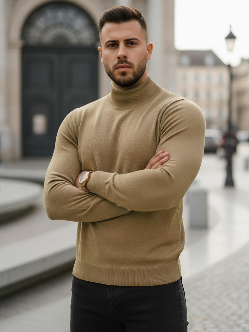 Pánský Svetr Camelový OZONEE V/V24503