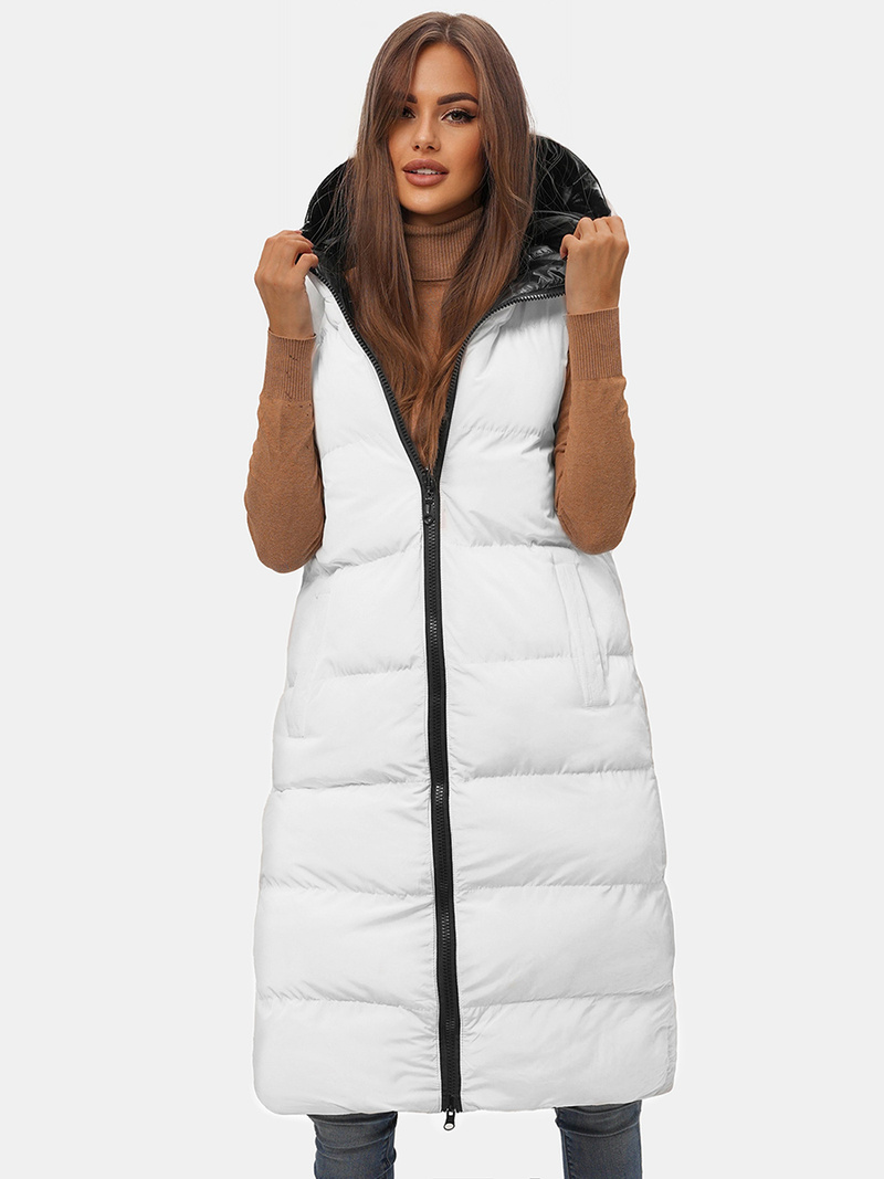 Dámská Vesta Oboustranná Bílá OZONEE JS/5M755/281