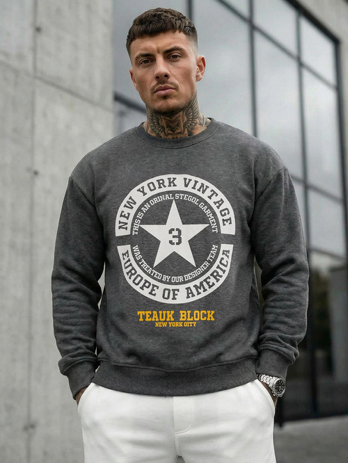 Pánská Mikina Grafitová OZONEE JS/8B1768/5