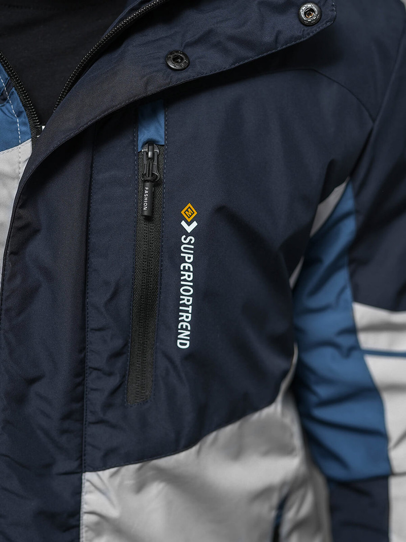 Pánská Bunda Šedo-Námořnická Modřá OZONEE JS/M35/92