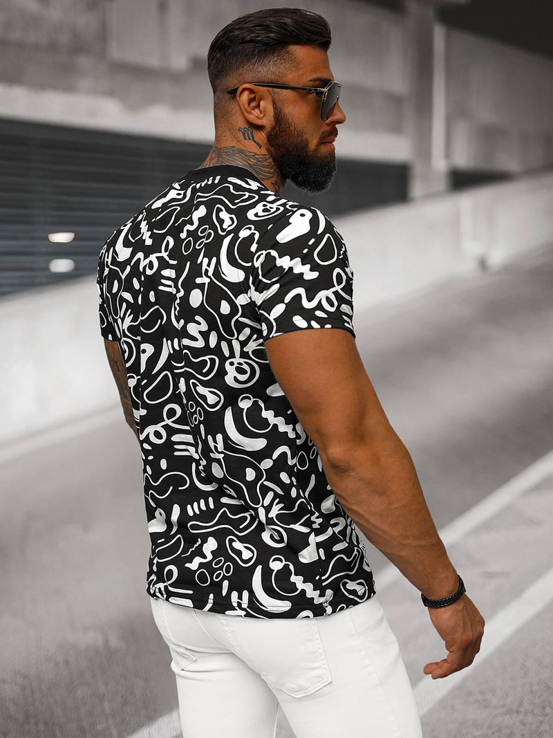 Pánské Tričko Černé OZONEE JS/8T1205/3