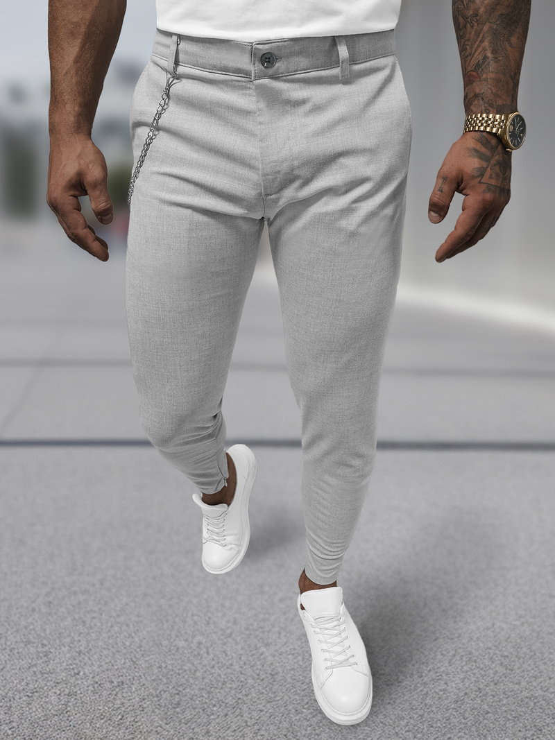 Pánské Chino Kalhoty Šedé OZONEE DJ/3300