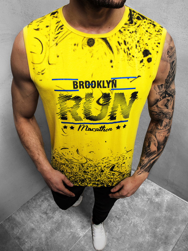 Pánské Tílko Žluté OZONEE JS/KS2075Z