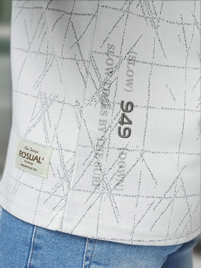 Pánské Tričko Bílé OZONEE O/QQ1530