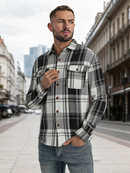 Pánská košile černobílá OZONEE NB/MC728N/3