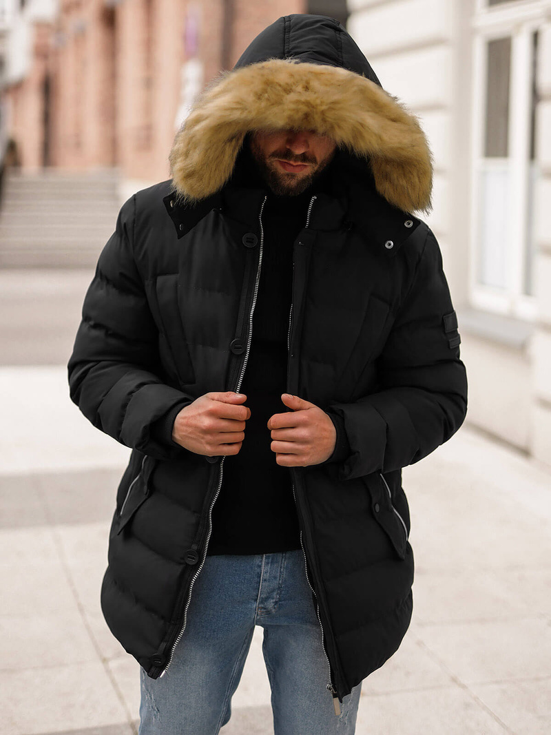 Pánská Zimní Bunda Černá OZONEE JS/5M3122/392Z