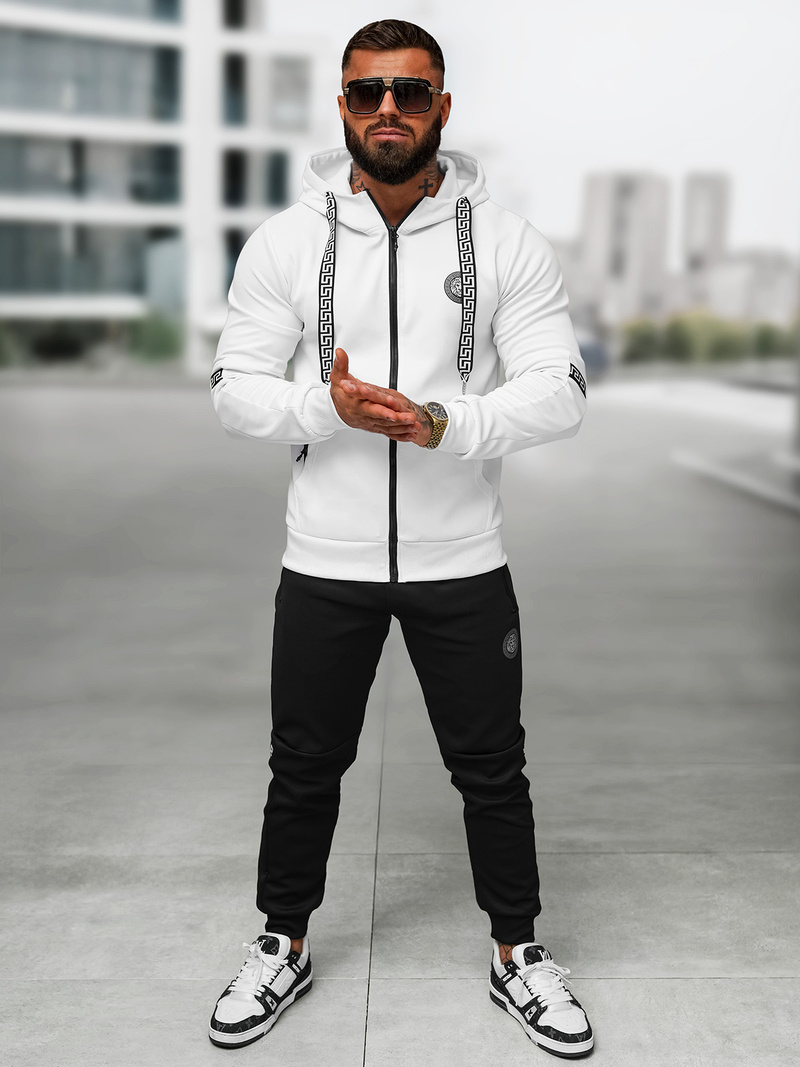 Pánská Tepláková Souprava Bílo-Černé OZONEE O/LN11887