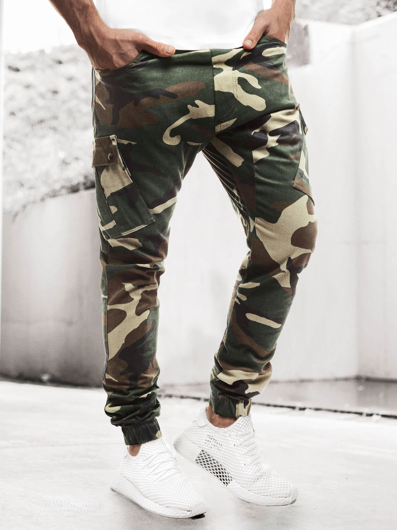 Pánské Kalhoty Jogger Maskáčové-Zelené Ozonee A/0853