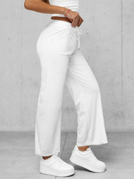 Dámské Velurové Kalhoty Bílé OZONEE JS/92K519/1