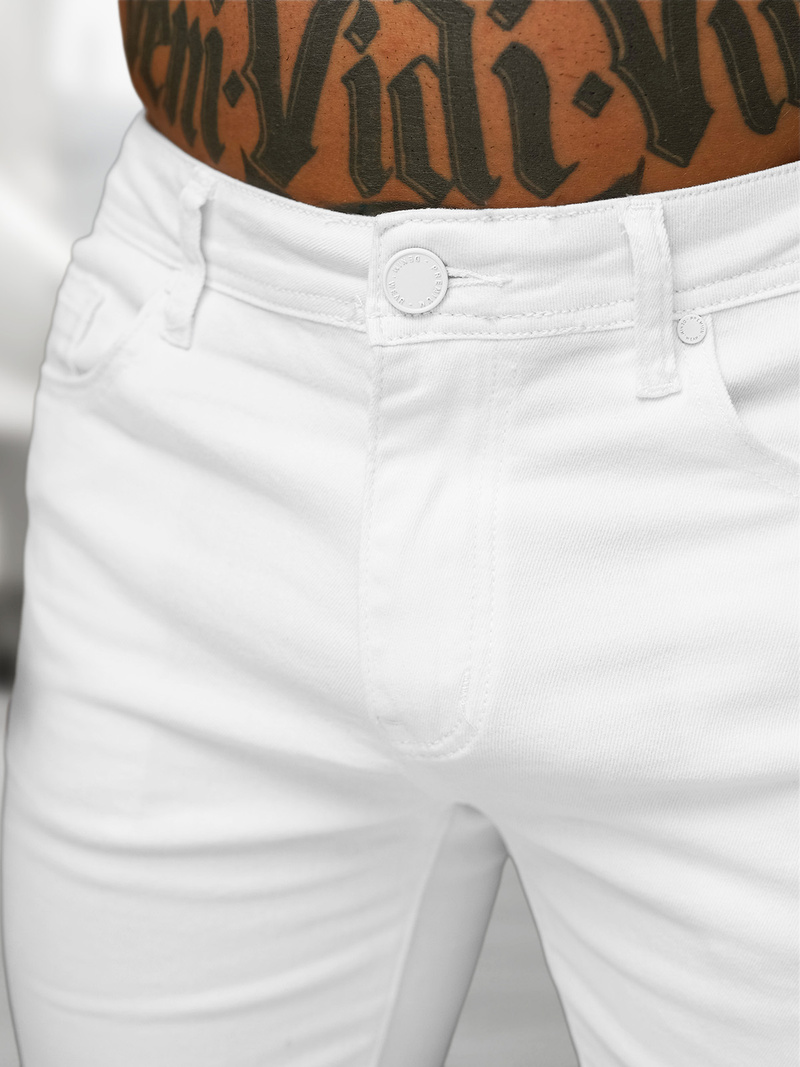 Pánské Džínové Kraťasy Bílé OZONEE O/UM873