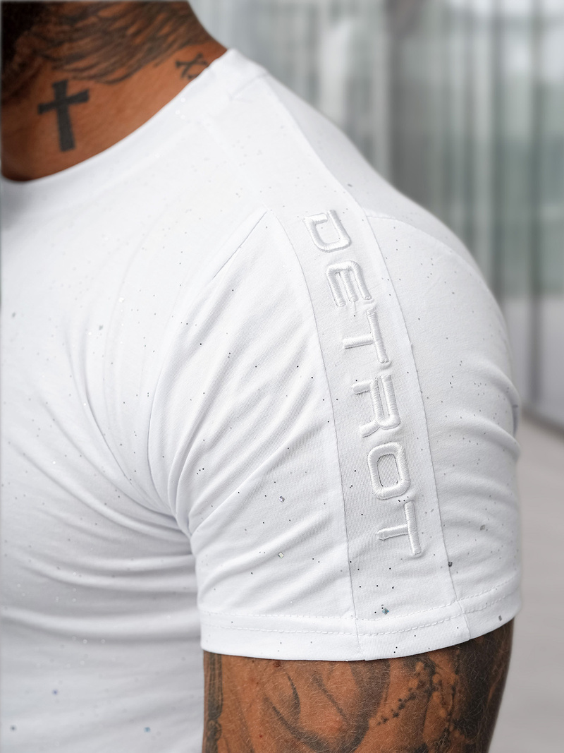 Pánské Tričko Bílé OZONEE O/QQ1388