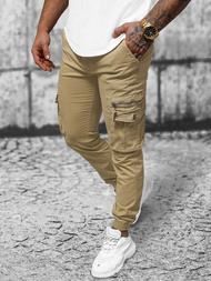 Pánské Chino Jogger Kalhoty Béžové OZONEE NB/MP0201K