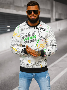 Pánská Mikina Bílá OZONEE JS/8B1228/1