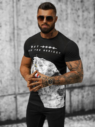 Pánské Tričko Černé OZONEE O/T127/3Z