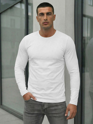 Pánské Tričko S Dlouhým Rukávem Bílé OZONEE JS/DB71/2