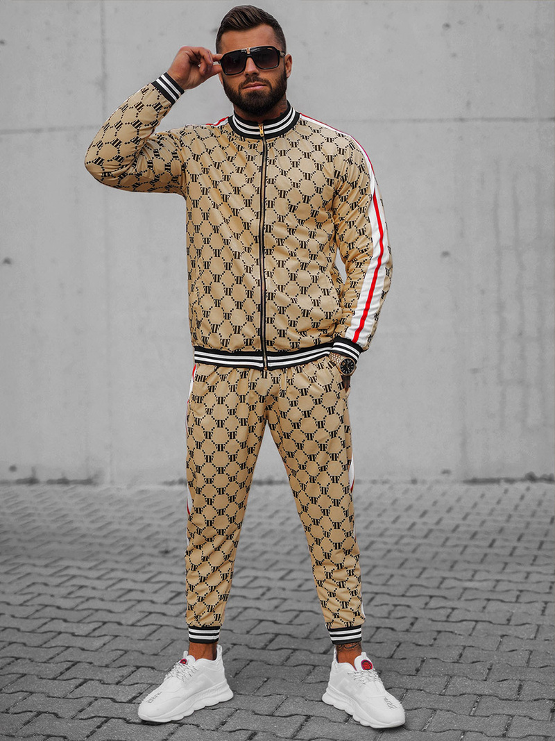 Pánská Tepláková Souprava Béžovo-Černý OZONEE O/12136