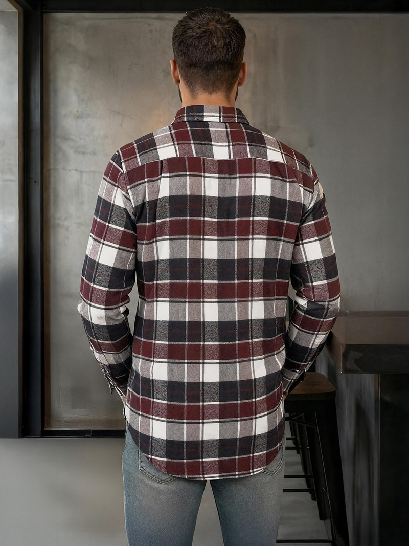 Pánská Košile Vínová OZONEE V/V174Z