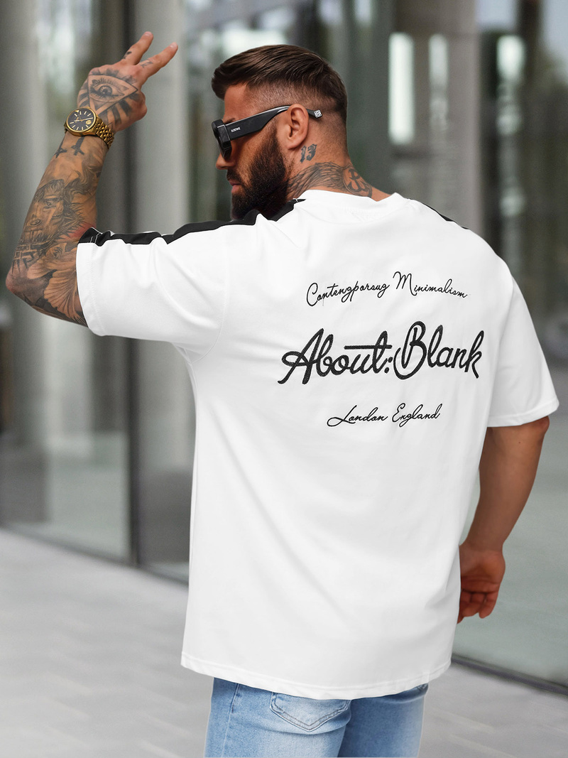 Pánské Tričko Bílé OZONEE O/QQ1195