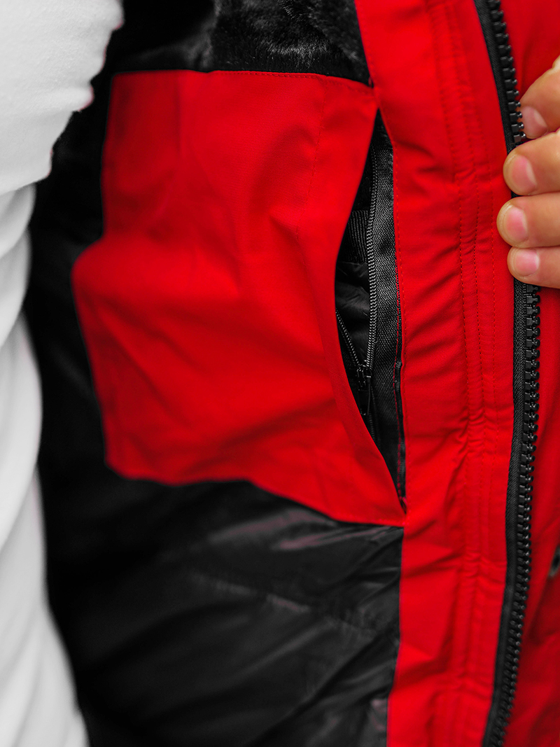 Pánská Zimní Bunda Červená OZONEE O/M798