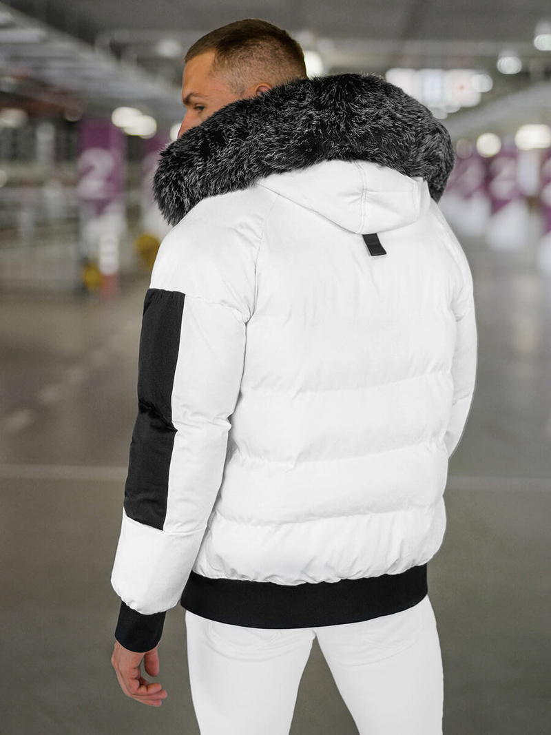 Pánská Zimní Bunda Bílá OZONEE O/M798Z