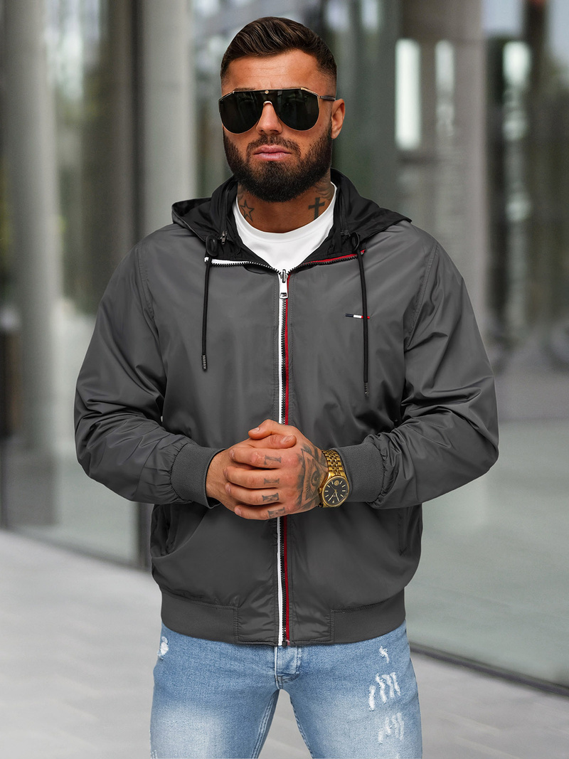 Pánská Oboustranná Bunda Černá OZONEE JS/16M9207/392