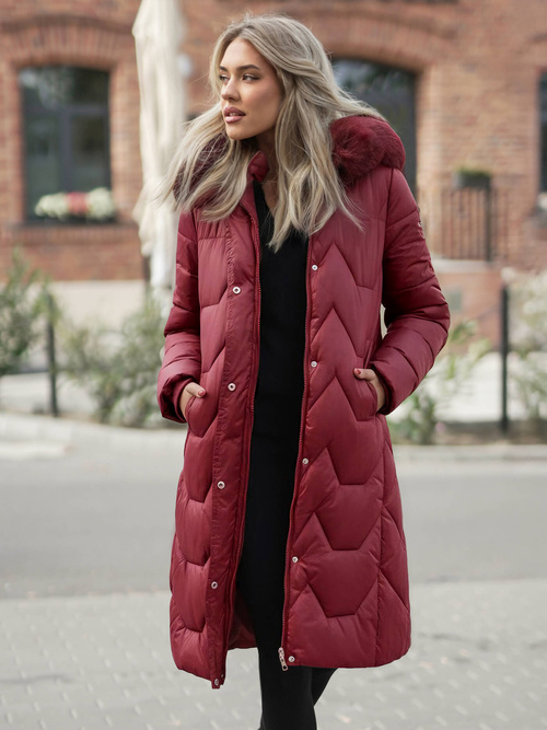 Dámská Zimní Bunda Vínová OZONEE JS/5M3229/1Z