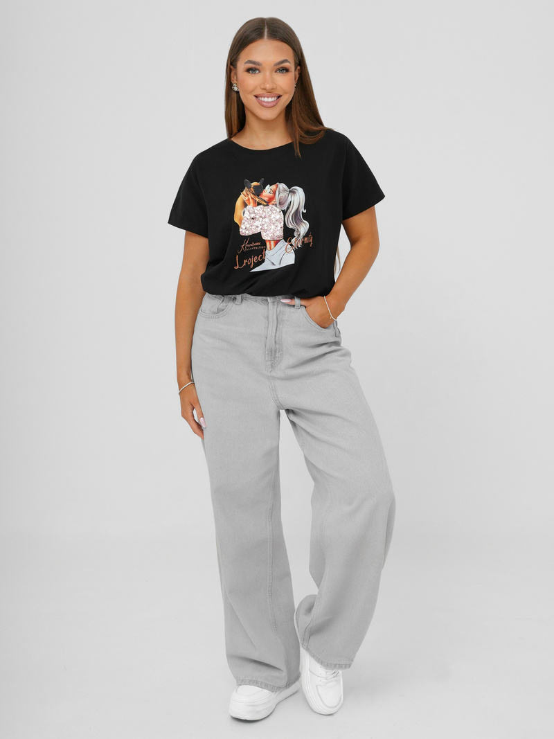 Dámské Tričko Černé OZONEE JS/95T2575/3