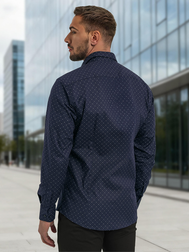 Pánská Košile Námořnická Modřá OZONEE V/V183