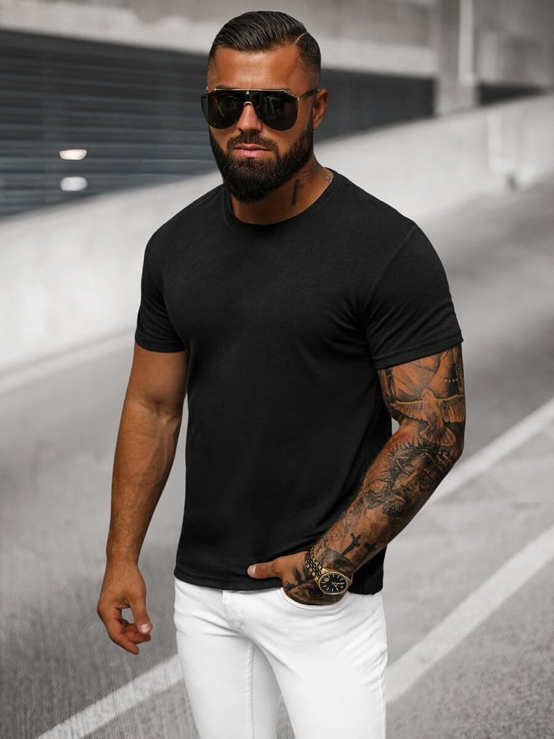 Pánské Tričko Černé OZONEE O/T1277/3