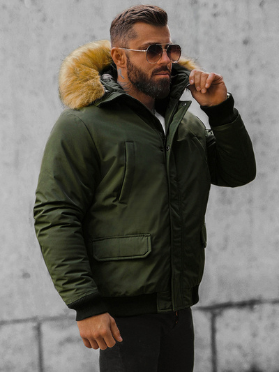 Pánská zimní bunda Khaki OZONEE JS/M2019/136