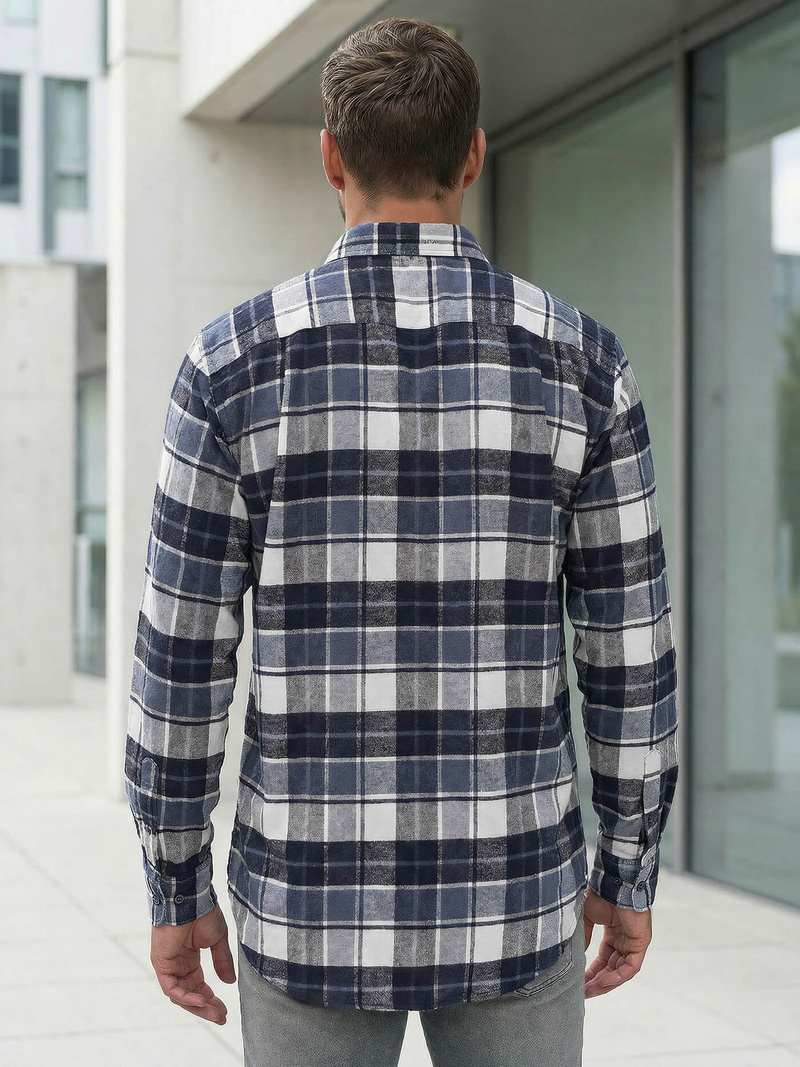 Pánská Košile Námořnická Modřá OZONEE V/V175Z