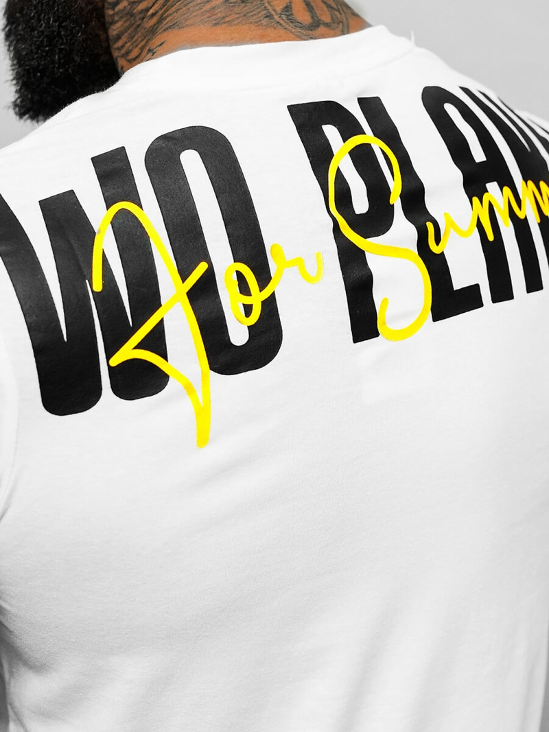 Pánské Tričko Bílé OZONEE O/T1277/1