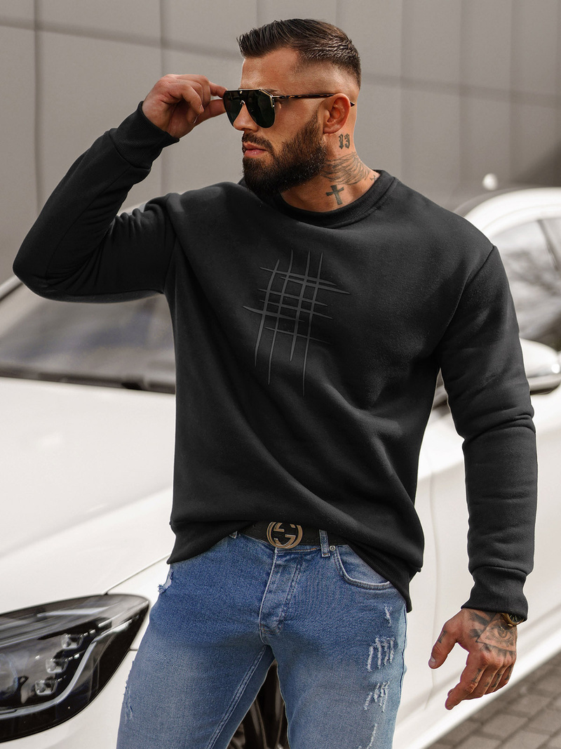 Pánská Mikina Černá OZONEE JS/8B1361/3