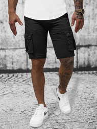 Pánské Chino Kraťasy Černé OZONEE T/BB70012/1Z