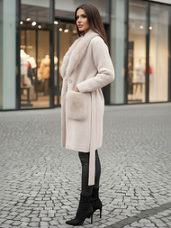 Dámský Kabát Béžový OZONEE JS/53M5200/155Z