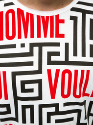 Pánské Tričko Bílé OZONEE JS/KS2020