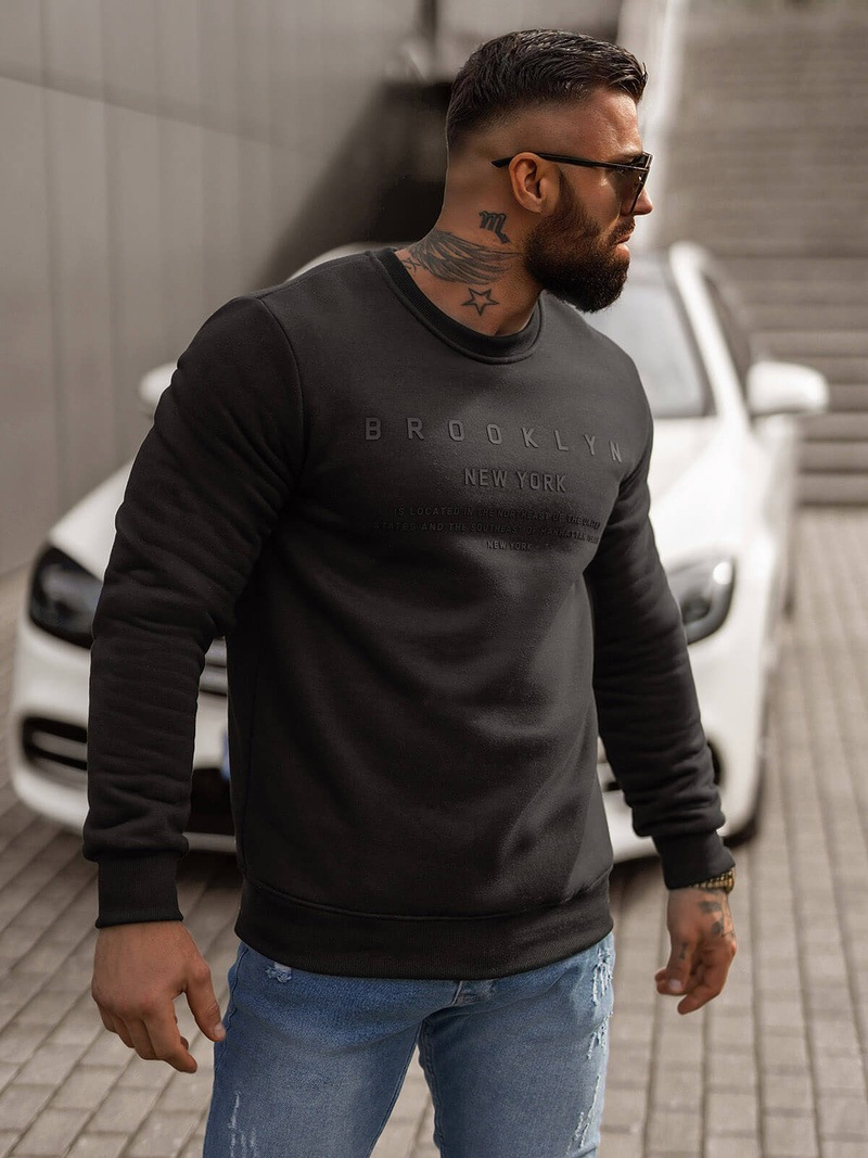 Pánská Mikina Černá OZONEE JS/8B1360/3