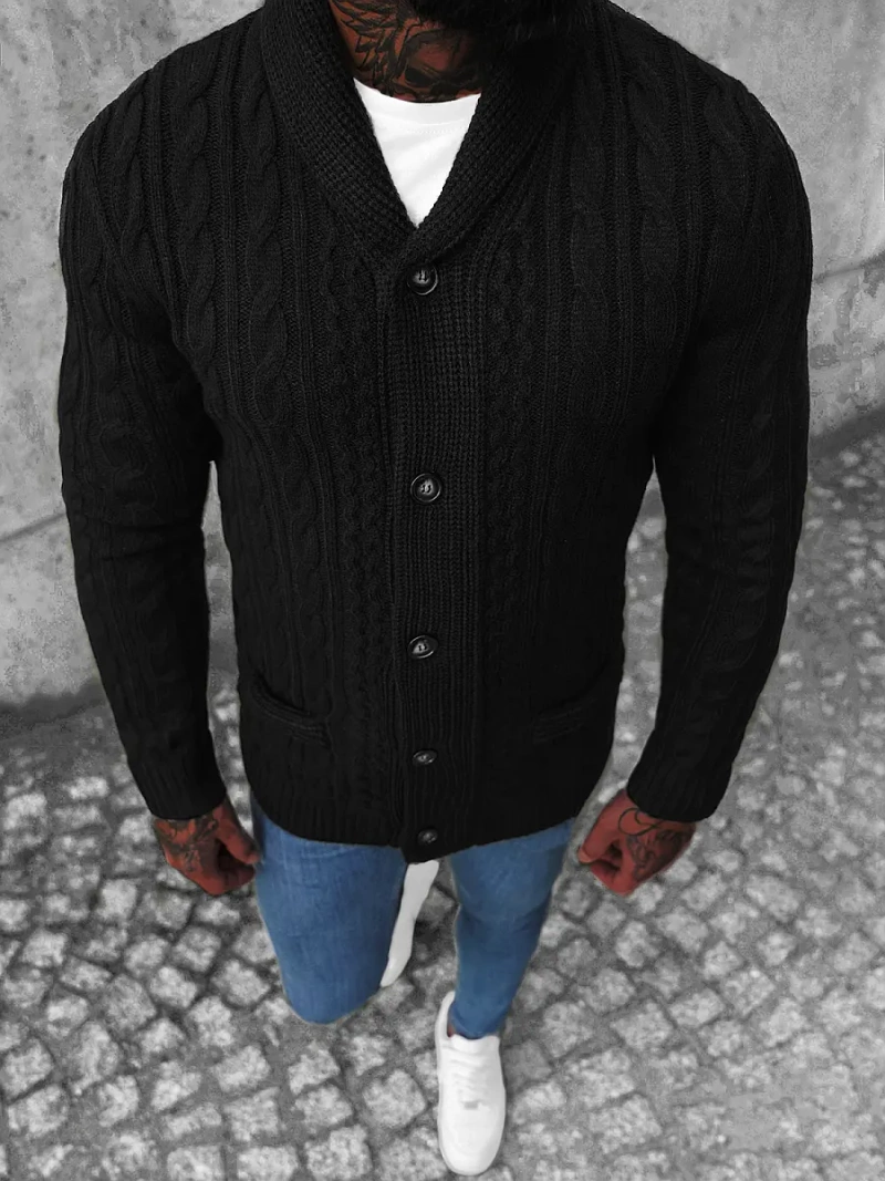 Pánský Svetr Černý OZONEE NB/MM6017/4