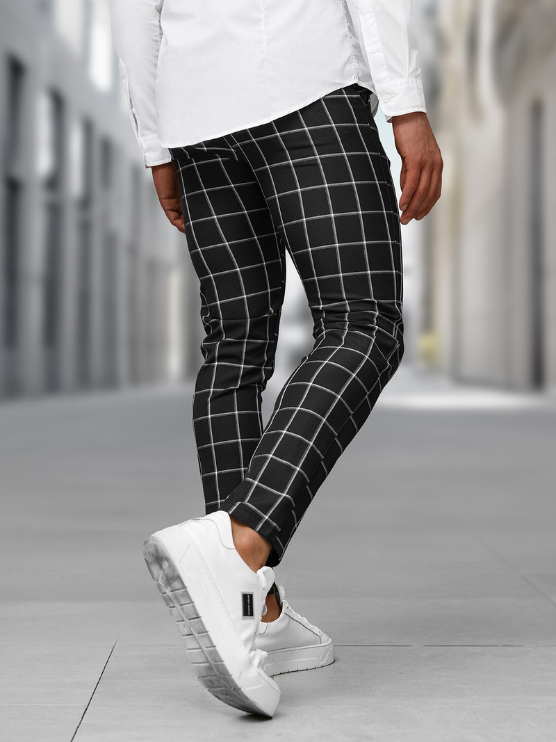 Pánské Chino Kalhoty Černé OZONEE DJ/5522Z